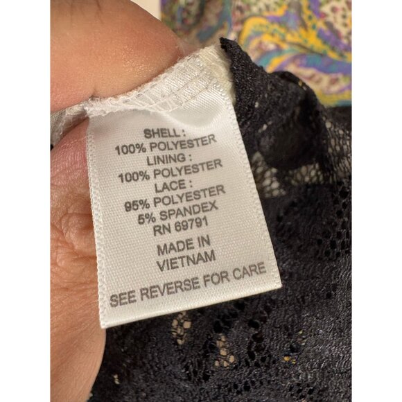 Dressbarn Women's Blue Blouse Size 18/20 short sleeve‎ round neck lace - Picture 5 of 7